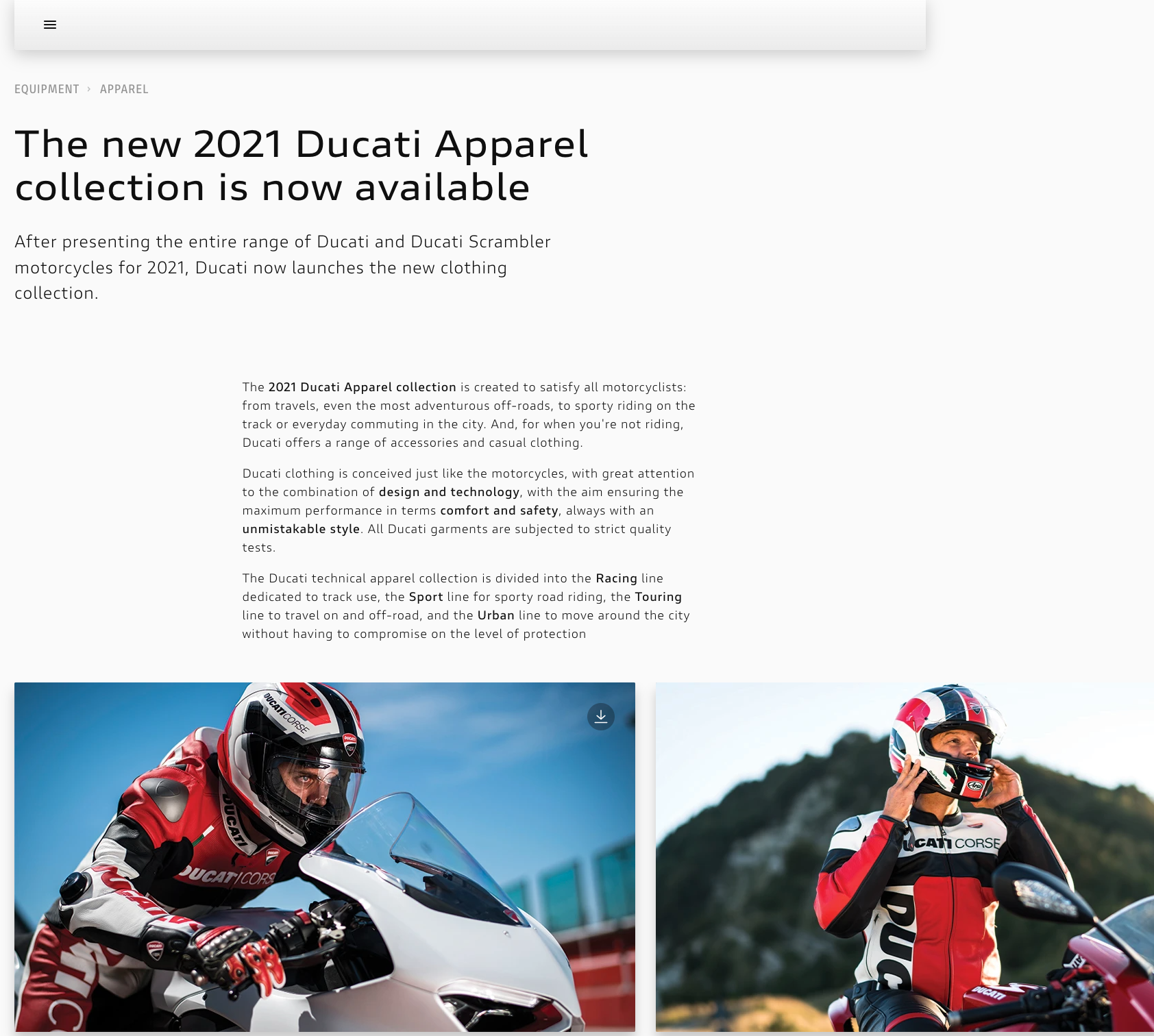 Ducati Apparel Collection